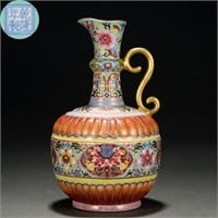 A Chinese Falangcai Glaze And Gilt Ewer