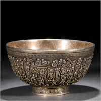 A Chinese Silver Hundred Kids Bowl