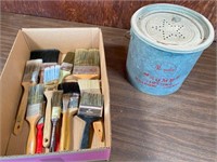 paint  brushes & minnow bucket