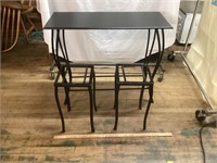 WINDOW TABLE WITH 2  PLANT STANDS