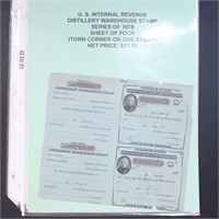 US Distillery & Liquor Tax Stamps including Custom