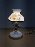 FLORAL MILK GLASS LAMP