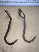 SET OF EARLY HAY BALE HOOKS