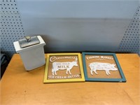 ANIMAL KITCHEN WALL ART AND CANISTER