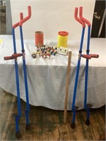 2 SETS OF WALKAROO STILTS & TOYS