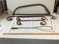 BOW SAW , RUG BEATER WITH DECORATIVE METAL