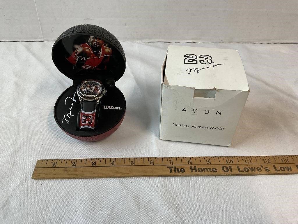 MICHAEL JORDAN AVON WATCH IN BASKETBALL CASE