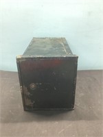 METAL POST OFFICE BOX WITH WOODEN  DRAWER