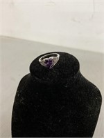 STERLING SILVER RING WITH PURPLE STONE