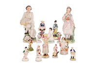 GROUP OF STAFFORDSHIRE POTTERY FIGURES
