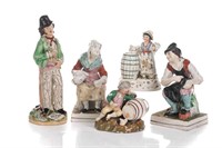 FIVE STAFFORDSHIRE POTTERY TEMPERANCE FIGURES