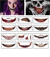 NEW 5 Pack Makeup Horrifying Tattoo Stickers