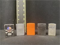 Group of Mixed Zippo Lighters