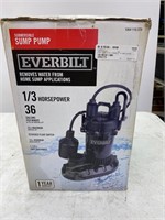 New Everbilt Sump Pump 1/3 hp 36 Gallons