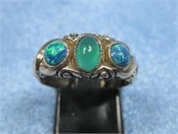 Antique Art Nouveau 10K Gold Tested Jade Opal Ring