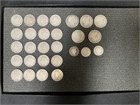 US Coins: Barber Quarters, Dimes, V Nickels