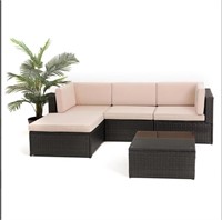 5PC Patio Rattan Furniture Set