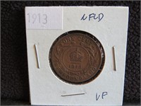1913 NFLD ONE CENT VF