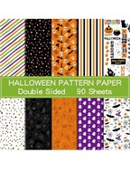 NEW-ASTARON 90 Sheets Halloween Pattern Paper Set