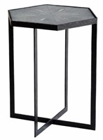 Hexter Accent Table Antiqued Brown Glass