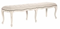 LaFrenz Long bench tufted Alden white finish