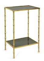 Bamboo end table Gold Eglomise finish