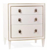 Tiffany curved front 3 Drawer Tiffany White