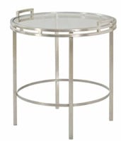 Spencer round end table gold with glass finish