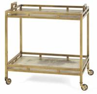 Spencer serving cart vellum finish