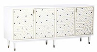 Triangle sideboard glacial white/ gold finish