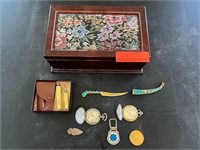 Jewelry Box, Clippers, Turkish Knife, Watches