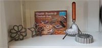 Vintage double rosette & Timbale iron set