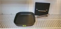 Pampered chef grill pan, meat press