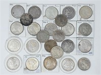 (25) Silver Dollars-Mixed Types & Grades