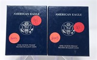 2002, ‘03 Silver Eagle Proofs