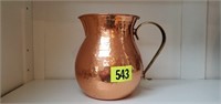 Hammered copper pitcher