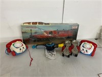 TOYS TRAIN SET SKATES,BOPIT, PHONES