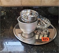 Stainless bowls, sifter, pineapple dip