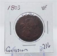 1803 Cent VF (Corrosion)