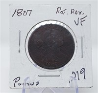 1807 Cent VF-Porous