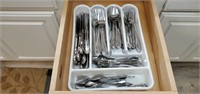 Mixed lot of silverware, tray included