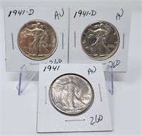 1941, (2) ‘41-D Half Dollars  AU
