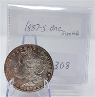 1887-S $1 Unc (Scratched Obverse)