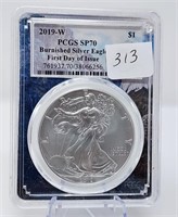 2019-W PCGS SP 70 Burnished Silver Eagle