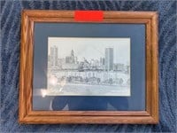 Baltimore Skyline Drawing With Frame