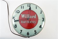 WILLARD BATTERIES LIGHTED WALL CLOCK