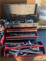Tool box with tools lot
