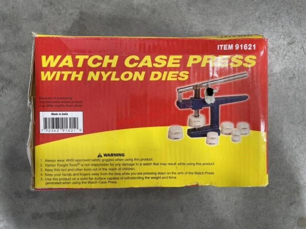 Watch case press with nylon dies