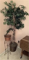 ARTIFICIAL TREE & SM. PLANT STAND