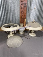 PAIR HANGING LIGHT FIXTURES, ELEC. LAMP